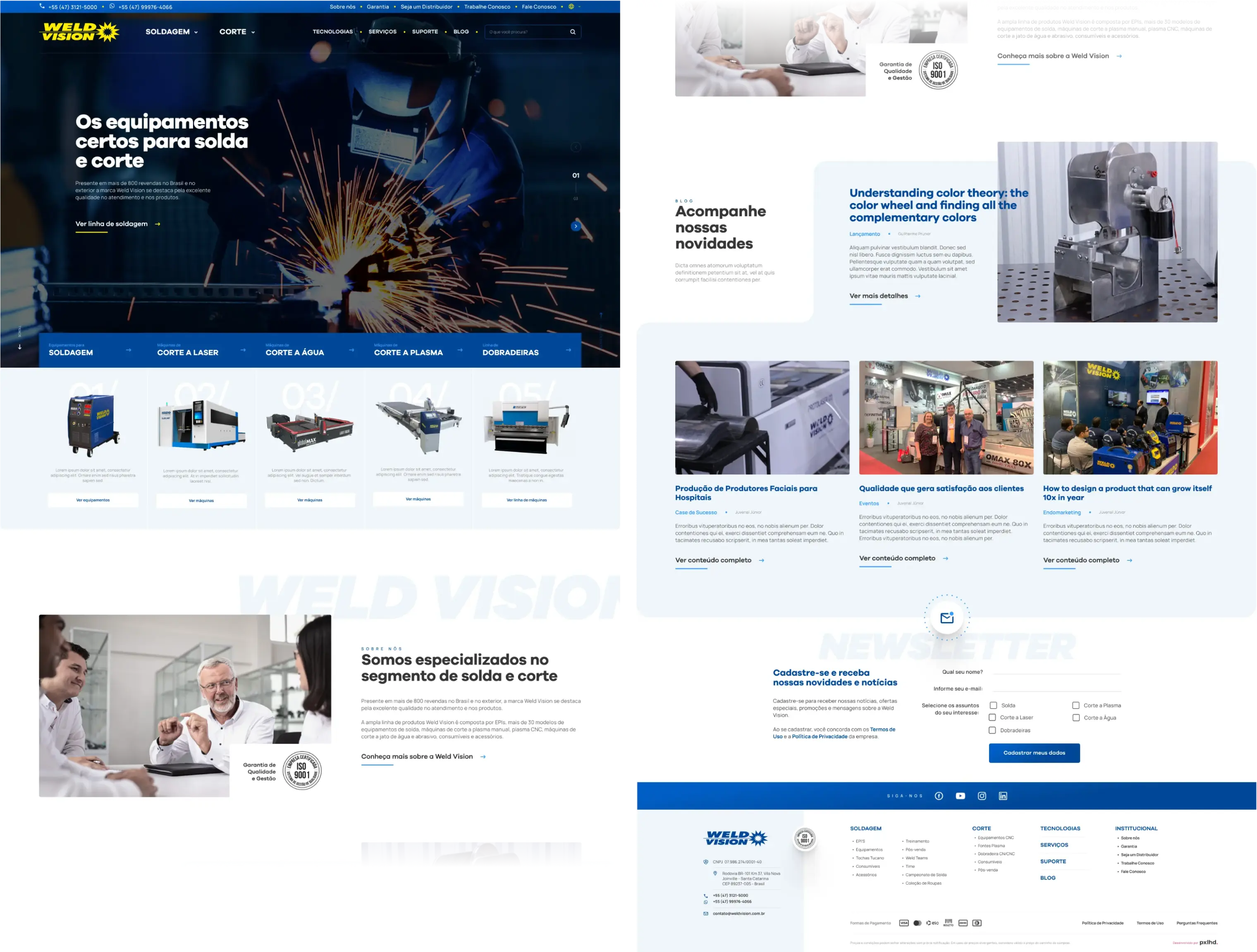 Weld Vision — redesigned home page with audience-aware navigation and product catalog