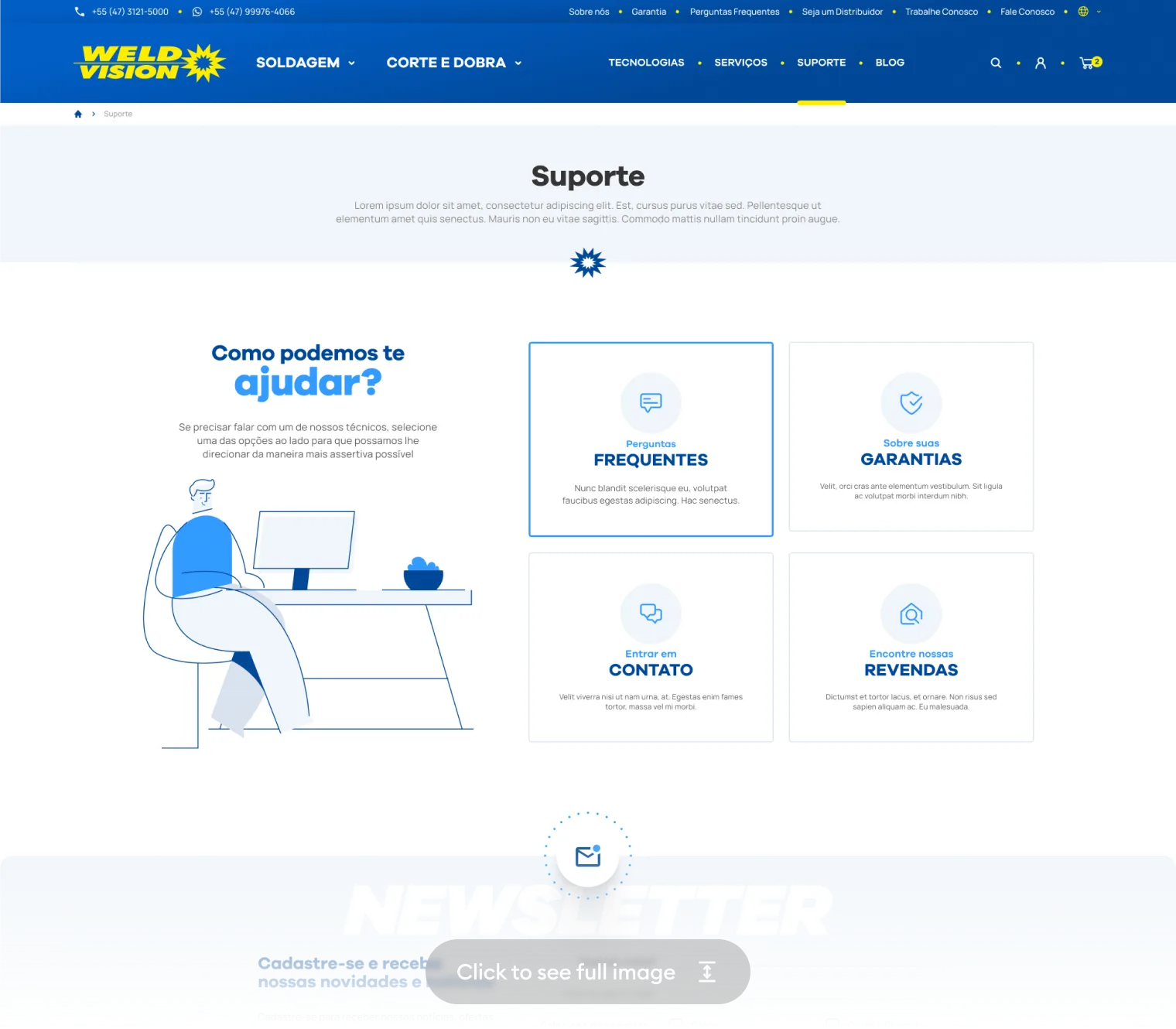 Support page — FAQ, warranty, contact, and dealer locator — click to expand